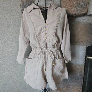 NWT! Zara Linen Blend Short Oversized Romper